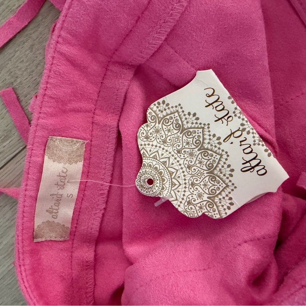 Altar'd State Hot Pink Fringe Mini Skirt - Picture 2 of 4